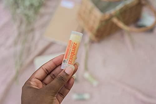 Fair Trade Organic Beeswax Lip Balm - CORE 4 Pack (Wild Rose, Tangerine, Sweet Basil, Lemongrass) - Ethically Sourced