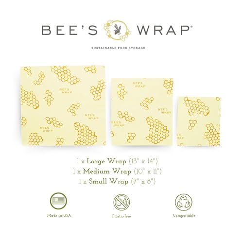 Eco-Friendly Beeswax Wraps - Assorted 3 Pack (S, M, L)