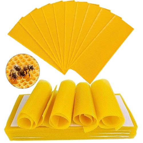 10pcs Natural Yellow Beeswax Sheets for Candle Making and Beekeeping Supplies