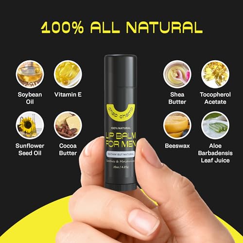 All-Natural Peppermint Coconut & Vanilla Lip Balm for Men - 6 Pack