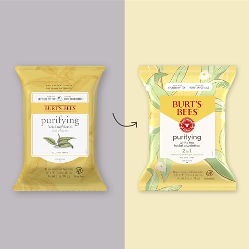 Burt's Bees Purifying Facial Towelettes with White Tea, 99.1% Natural, 30 ct.