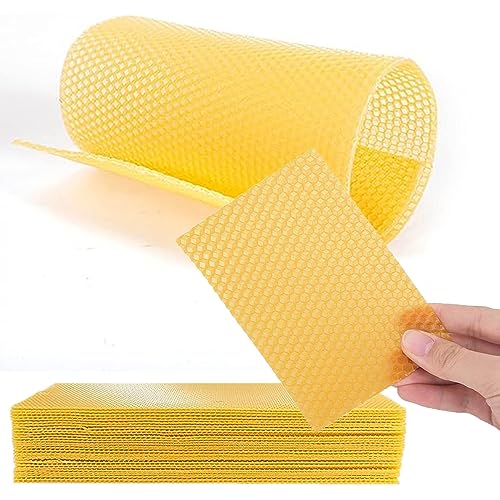 10pcs Natural Yellow Beeswax Sheets for Candle Making and Beekeeping Supplies