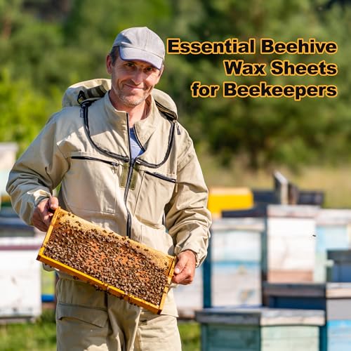 40Pcs Natural Beeswax Sheets for Bee Frames & DIY Candles