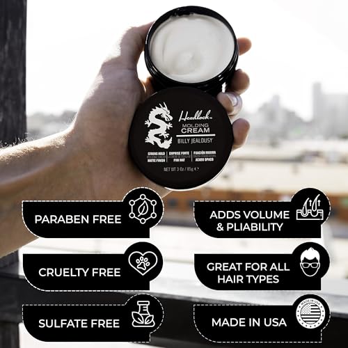 Men's Hair Styling Cream with Strong All-Day Hold and Natural Matte Finish, 3 Ounce