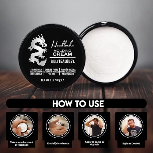 Men's Hair Styling Cream with Strong All-Day Hold and Natural Matte Finish, 3 Ounce