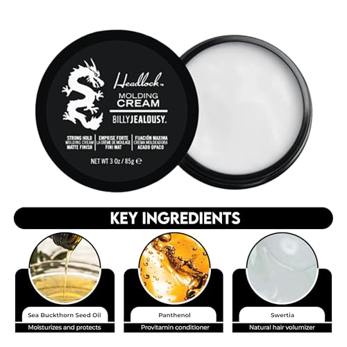 Men's Hair Styling Cream with Strong All-Day Hold and Natural Matte Finish, 3 Ounce