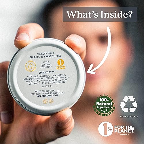 Highland Glacial Hair Clay Pomade - Award-Winning Men's & Women's Styling Clay, Natural & Organic Ingredients